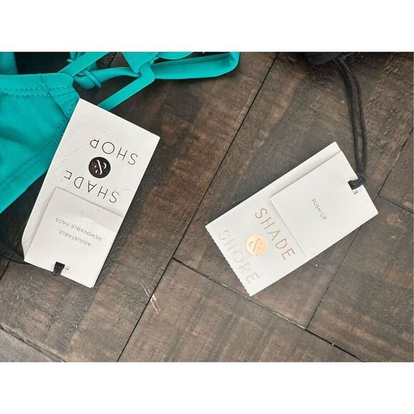 Target Brands Shade & Shore Black and Teal Bikini Tops Size 34C New - Picture 4 of 4